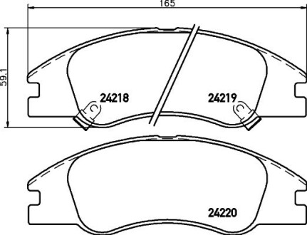 Колодки гальмівні передні Kia Cerato 04- (mando) Hella pagid 8DB355012-041 (фото 1)