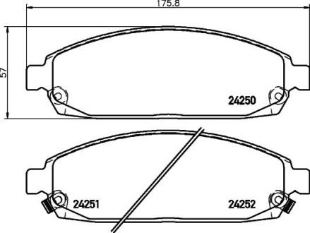 Тормозные колодки Grand Cherokee/Commander 05-10 3.0-5.7 Hella pagid 8DB355012-101 (фото 1)