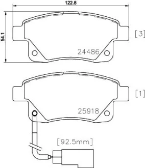 Гальмівні колодки дискові зад. Ford Transit 2,2-2,4 TDCI 06- Hella pagid 8DB355012-781