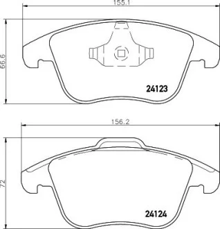 Гальмівні колодки перед. Mondeo 07-/Volvo S60/V60 10-/V70 02-/XC 70 08- Hella pagid 8DB355012-891