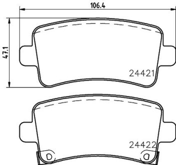 Гальмівні колодки дискові зад. Opel Insignia 08-/Saab 9-5 10- Hella pagid 8DB355012-991 (фото 1)