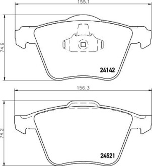 Гальмівні колодки перед. Ford Mondeo 07-15/Volvo S80 06- (ATE) Hella pagid 8DB355013-001 (фото 1)