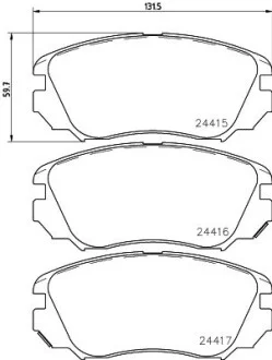 Тормозные колодки дисковые перед. Opel Insignia Saab 9-5 1.4-2.0Cdti 07.08- Hella pagid 8DB 355 013-051
