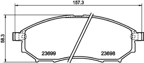 Гальмівні колодки дискові. Nissan Murano 02- / Pathfinder 2.5 dCi 05- / Renault Koleos 2.0 dCi 08- Hella pagid 8DB 355 013-141