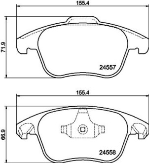 Гальмівні колодки диск.передні Citroen C4 Picasso, DS4/Peugeot 3008, 5008 1.6-2.0HDi 06- Hella pagid 8DB 355 013-351 (фото 1)