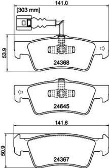 Тормозные колодки дисковые зад. VW Multivan, T5 1.9TDI / 2.5TDI / 3.2i V6 4-motion 04.03-11.09 Hella pagid 8DB 355 013-841 (фото 1)