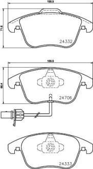 Колодки гальмівні дискові комплект; передн. Hella pagid 8DB 355 013-861