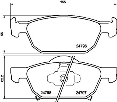 Колодки гальмівні перед.(МКПП) Honda Accord 08- Hella pagid 8DB355013-891 (фото 1)