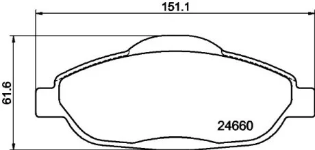 Гальмівні колодки дискові перед. Peugeot 308 1.2-2.0D 09.07-08.16 Hella pagid 8DB355013-911