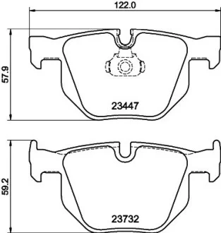 Гальмівні колодки дискові зад. BMW 3 (E90, E91, E92), X1 (E84) 2.0-3.0 05- / X5 (E70) 3.0d 08- Hella pagid 8DB 355 013-941
