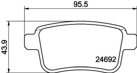 Гальмівні колодки дискові зад. Renault Kangoo II 08- Hella pagid 8DB 355 013-971