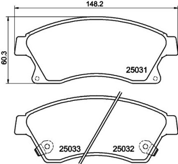 Тормозне колодки передние. Opel Astra J 10/09> Hella pagid 8DB 355 015-231 (фото 1)