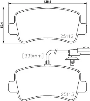 Тормозные колодки дисковые зад. Opel Movano Renault Master III 2.3Dci / 2.3Cdti 05.10- Hella pagid 8DB 355 015-301