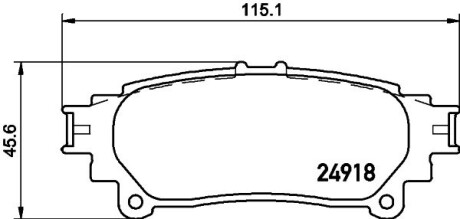 Гальмівні колодки зад. Lexus RX 08-15/Toyota Prius 09- (akebono) Hella pagid 8DB355015-371 (фото 1)