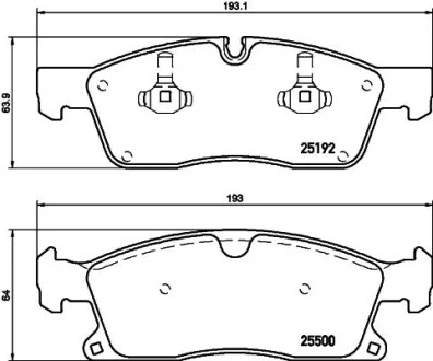 Гальмівні колодки перед. DB M-class (W166) 2.1D-6.4i 10-/Jepp Grand Cherokee IV Hella pagid 8DB 355 019-701
