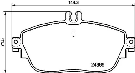 Гальмівні колодки дискові перед. Mercedes B - class 11- / A - class 11- Hella pagid 8DB 355 019-721