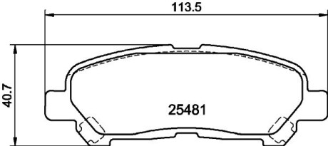 Гальмівні колодки дискові зад. Toyota Kluger II 3.5 07-/Highlander 2.7 09- Hella pagid 8DB 355 020-131 (фото 1)