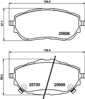 Колодки тормозные передние Toyota Corolla 2013- Hella pagid 8DB 355 020-281 (фото 1)