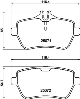 Тормозные колодки зад. MB (C217), S (W222, V222, X222), SL (R231) 2.1DH-4.7 01.12- Hella pagid 8DB 355 020-471