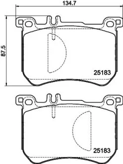 Гальмівні колодки перед. Mercedes-Benz W222, X222, R231 12- Hella pagid 8DB 355 020-491