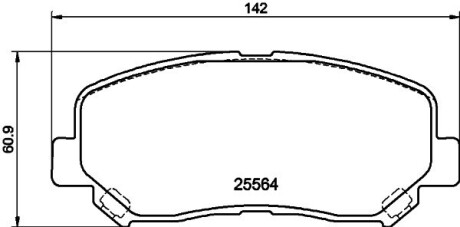 Гальмівні колодки дискові. Mazda Cx-5 2.0/2.2D/2.5 11.11- Hella pagid 8DB 355 020-511 (фото 1)