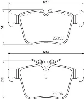 Гальмівні колодки дискові зад. Mercedes C W205 13- E W213 16- Hella pagid 8DB 355 021-831