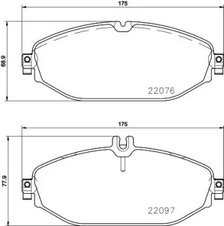 Гальмівні колодки перед. Mercedes-Benz W213 Hella pagid 8DB 355 021-921