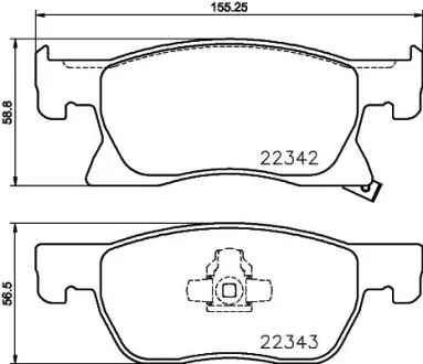 Гальмивнi колодки дисковые перед. Opel Astra K 1.0-1.6D 06.15- Hella pagid 8DB 355 024-771