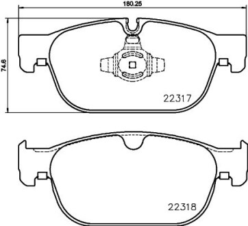 Комплект гальмівних колодок передній VOLVO S60 III, S90 II, V60 II, V90 II, XC40, XC60 II, XC90 II 1.5-Electric 09.14- Hella pagid 8DB 355 024-801 (фото 1)