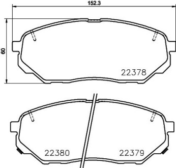 Гальмивнi колодки перед. дисковые (с датч. износа) KIA SORENTO III 2.0 / 2.2D / 2.4 01.15- Hella pagid 8DB 355 024-901 (фото 1)