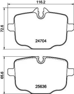 Колодки тормозные дисковые комплект; задн. Hella pagid 8DB355024921