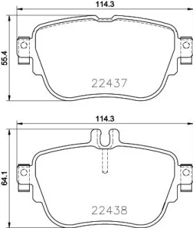 Колодки гальмівні дискові комплект; задн. / MB E-class W213 2016> Hella pagid 8DB355025781