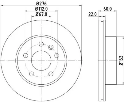 Тормозной диск перед. Vito (638) 96-03 HELLA PAGID Hella pagid 8DD355104-521