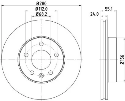 Диск тормозной передний Hella pagid 8DD355105591