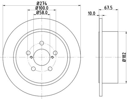 Диск гальмівний зад. Subaru Legacy 02/08- Hella pagid 8DD355114-641 (фото 1)