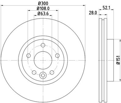 Гальмівний диск передній Ford Mondeo / Galaxy / S-Max 07-> Hella pagid 8DD 355 116-221 (фото 1)