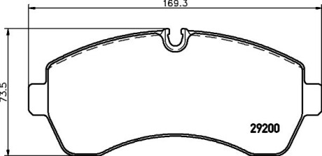 Колодки передні Sprinter / VW Crafter 5T 06- (Brembo) HELLA 8DB 355 005-531