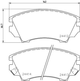Гальмівні колодки дискові передні Opel Insignia 08- (середина диску 321mm) / (17 ") HELLA 8DB 355 013-041