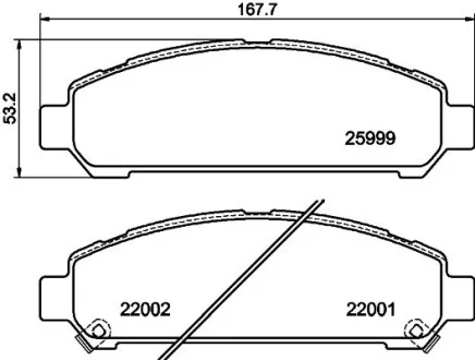 Тормозные колодки дисковые передние Toyota Venza 12- HELLA 8DB 355 021-821