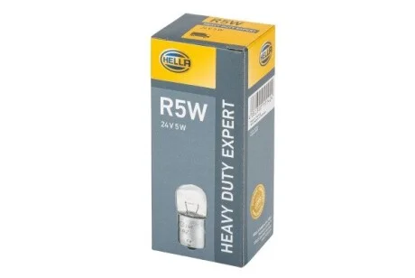 Лампа розжарювання R5W 24V 5W BA 15s Heavy Duty Expert HELLA 8GA002071261