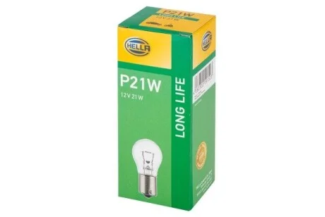 Лампа розжарювання P21W 12V 21W BA 15s Long Life HELLA 8GA002073271