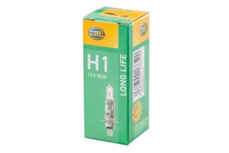 Автолампа Behr Lifetime Long Life H1 P14,5s 55 W прозрачная HELLA 8GH002089351