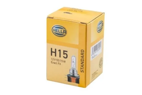 Автолампа Behr Standard H15 PGJ23T-1 15 W 55 W прозрачная HELLA 8GJ168119001