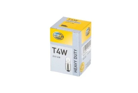 Лампа розжарювання T4W 24V 4W BA9s HELLA 8GP002067241