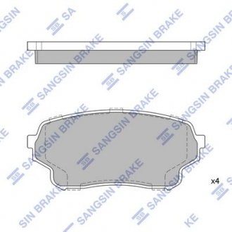 Комплект тормозных колодок с 4 шт. дисков Hi-Q (SANGSIN) SP1583 (фото 1)