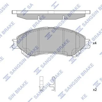 Гальмівні колодки дискові кт. Hi-Q (SANGSIN) SP4212