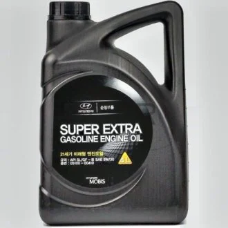 Масло моторное Super Extra Gasoline 4L (вид Полусинтетическое API -SL) Hyundai/Kia/Mobis 0510000410