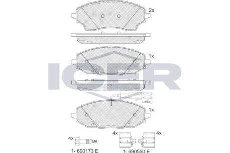 Колодки гальмівні ICER 142483