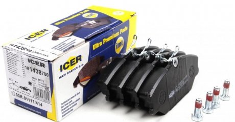 Комплект гальмівних колодок (дискових) ICER 181438-700