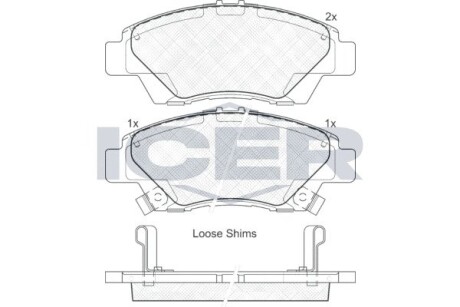 Колодки тормозные ICER 181906 (фото 1)